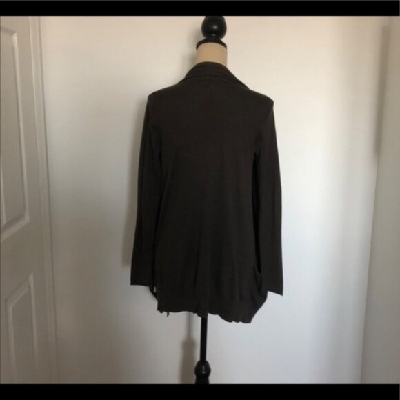 Aritzia Wilfred Charcoal Silk Cashmere Open Front Cardigan - Picture 5 of 5